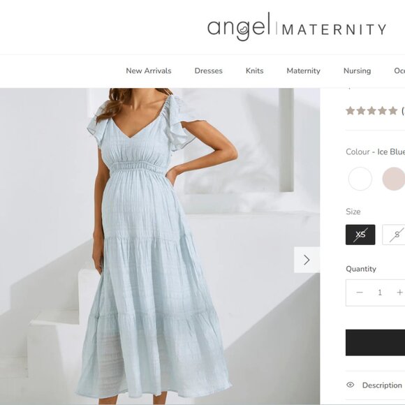 Lila Baby Shower Maternity Sundress in Ice Blue - Picture 1 of 1